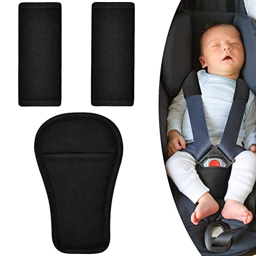 AOMIG Protector Cinturon Coche Niños, 3pcs Almohadilla Cinturon Coche Niños, Almohadilla para Cinturón de Seguridad de Entrepierna, Funda Cinturon Coche para Protegen Recién Nacidos, Bebés y Niños
