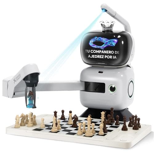 Sense Robot Robot de Ajedrez AI con Brazo Robótico – 25 AI Niveles, 1200+ Ejercicios, Entrenador de Finales, Repetición de Partidas Clásicas, Asistencia por Voz, Integración con Lichess, Sincronizac