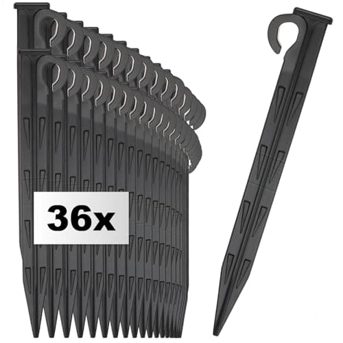 com-four® 36x estaca Suelo plástico - piqueta Exterior Camping jardín Playa, Anclaje Duradero Resistente UV, fijación Cable Robot cortacésped (22 cm - 36 Piezas)