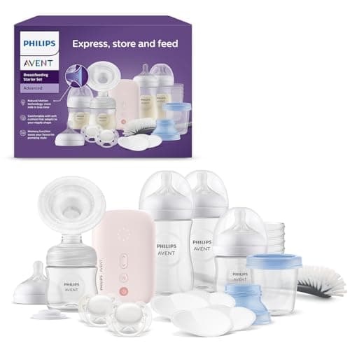 Philips Avent set de regalo para la lactancia materna, extractor de leche eléctrico sencillo con potencia hospitalaria, biberones, chupetes y más, efectivo para las madres, SCD340/31