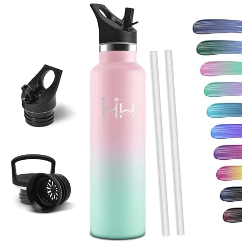 HoneyHolly Botella Agua Acero Inoxidable, 1000ML Reutilizable Sin BPA, Botella Agua Termica, Botella Agua, Aislamiento Al Vacío de Doble Pared, Termos, Cantimplora para Adultos, Deporte