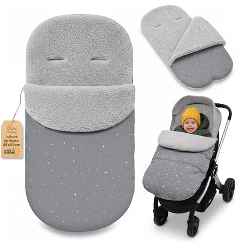 Saco para Carrito y Buggy de Invierno 90x45 cm - Saco de Invierno Forro Cálido Manta Envolvente Accesorio Bebé cálido boucle certificado Oeko-Tex Galaxia