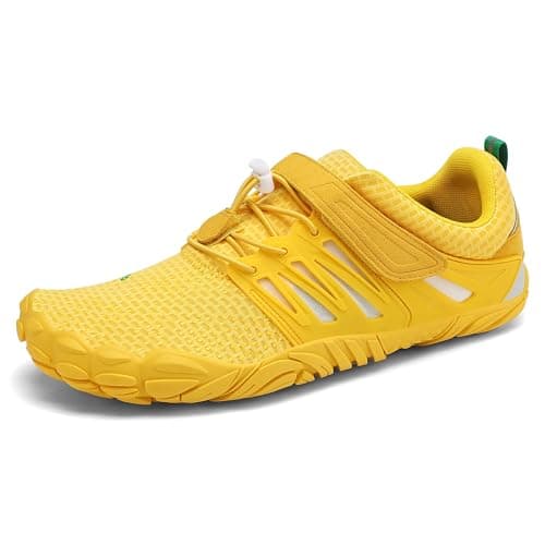 SAGUARO Barefoot Hombre Mujer Zapatillas de Trail Running Ligeras Cómodas Minimalistas Zapatos Descalzos, Amarillo 36