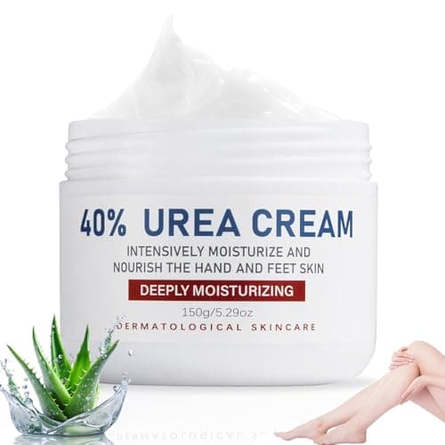 Urea crema 40% 150 gramos, para pies de urea, con ácido hialurónico, árbol de té y aloe vera, bálsamo para el talón para crema de pies, codos, manos, talones, uñas y rodillas