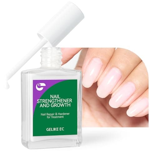 Gelike ec Endurecedor de Uñas Crecimiento Rellenador de Uñas: Reparador para uñas finas dañadas y quebradizas Rellenador de surcos rosa