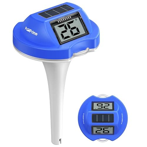 PoolPrime Termómetro Piscina de Doble Pantalla, Lectura Fácil, Termometro Piscina Flotante con Pantalla Digital, Resistente al Agua IPX7 para Bañeras de Hidromasaje, Bañeras Frías y Piscinas