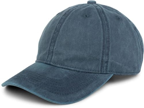 styleBREAKER Gorra Unisex Baseball Look Vintage Ajustable 6 Panel Cappy en Look Washed con Visera Curvada de Algodón Gorra Retro para Mujeres y Hombres, Azul Jean