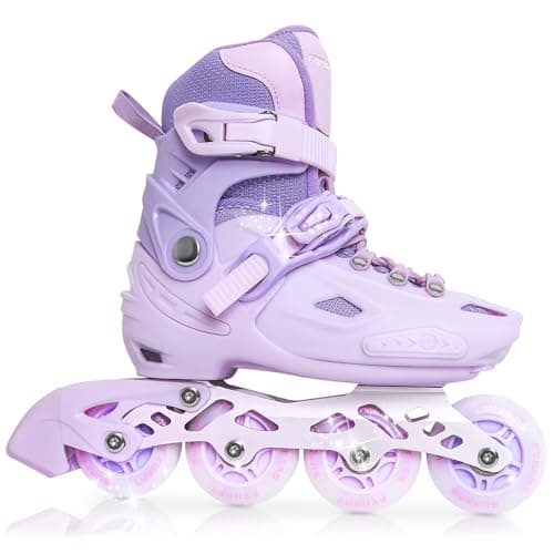 Patines en línea Niña y Niños, 4 tamaños Ajustables, Patines 4 Ruedas Niña para Niños para Uso en Interiores y Exteriores