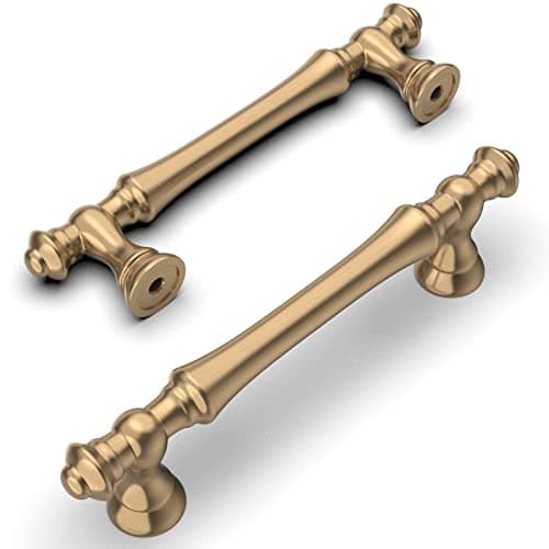 Amerdeco 10 Piezas Tiradores Cocina Tirador Armario 96mm,Aleación de Zinc, Oro Champán, para Puertas y Cajones, UK0017