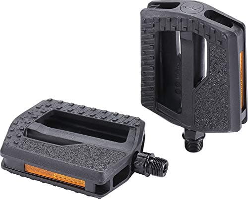 BBB Cycling - Pedales planos para bicicleta urbanas y eléctricas, con reflectores y sistema antideslizamiento. Eje 9/16". Color Negro. Tamaño 80x100mm- Modelo EasyBase 2.0 BPD-48