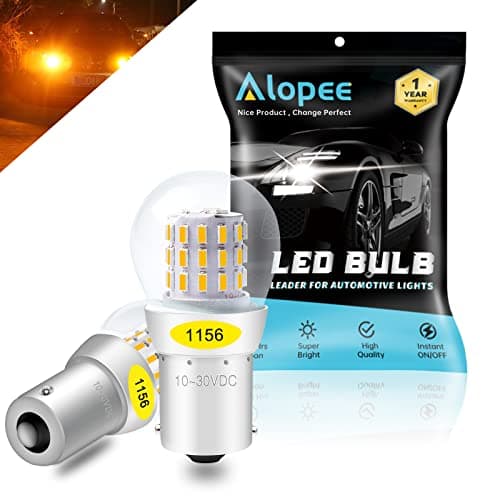 Alopee Paquete de 2 1156 BA15S 1141 1003 7506 1073 Luz LED ámbar/Amarilla 9-30V-DC, AK-3014 39 Bombillas SMD de Repuesto Para Luces de Intermitentes Bombillas Traseras