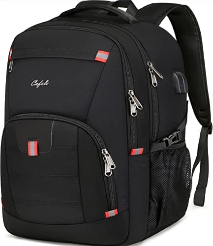 Cafele Mochila Portatil Mochila Hombre Impermeable Mochila Ordenador Portatil 17.3 Pulgadas Mochila Portatil con Puerto USB Mochila Antirrobo del Negocio Trabajo Diario Viaje Escolares - Negro