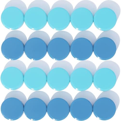 DUJEQM Imanes Nevera - 20 Piezas Imanes Potentes Redondos, Imanes Pizarra Magnetica | Mini Iman Nevera Pequeños para Calendario, Foto, Mapas, Pizarras Blancas, Oficina, Casa​​, Escuela y Hogar (Azul)