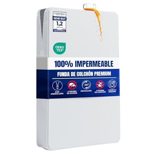 Utopia Bedding Funda de Colchón 135 x 190 x 30 cm Impermeable con Cremallera, Certificado Oeko-Tex, Cubre Colchon