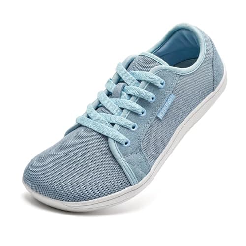 HOBIBEAR Unisex Calzado Descalzo Minimalistas Hombres Mujeres Zapatillas Ligeras Flexibles para Exterior Interio Ligeros (Gris-Azul,EU 43)