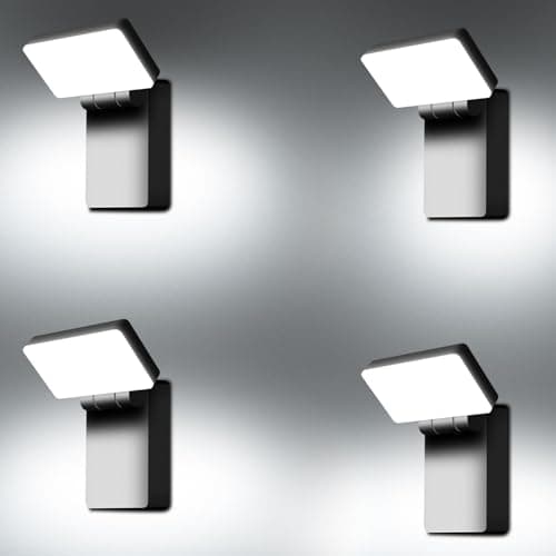 Kingwen Aplique Exterior 40W Aplique de Pared Exterior LED Luz Moderna 6000K Blanco Panel Giratorio 360 ° lámpara de Pared exterior impermeable IP65