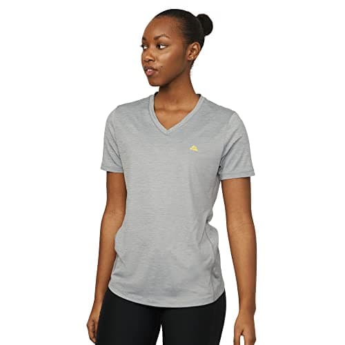 DANISH ENDURANCE Camiseta de Manga Corta de Running para Mujer, Ropa de Entrenamiento, Cuello Redondo…, Gris Melange, M
