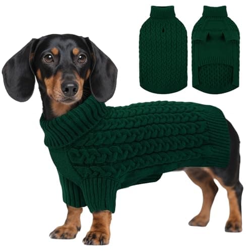 ASENKU Jersey para Perros Mediano L,Jersey de Punto Lavable con Cuello Alto, Suéter para Perros Gato Cálido Ropa de Invierno,Abrigo para Mascotas para Bulldog Frances,Chihuahua,Teckel