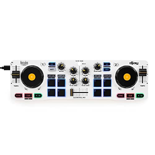 Hercules DJControl Mix - Controladora DJ Bluetooth de 2 pistas para móviles