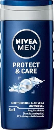NIVEA MEN Protect & Care Gel de ducha 3 en 1 para hombre, 250 ml