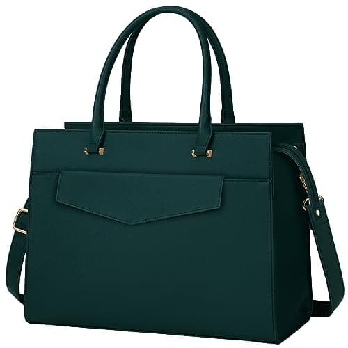 RAINSMORE Bolsos Mujer Grande Bolso Shopper Bolso Mujer Trabajo Impermeable Cuero PU Universidad Bolso Tote 15.6 Pulgadas Verde