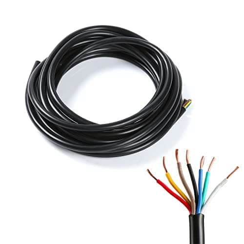 ETUKER 7Polos Cable de Remolque 5m,Cable de 7 Núcleos para Remolque 5m, Cable eléctrico 7 Hilos para vehículo, Cable para Remolque Caravana Camión