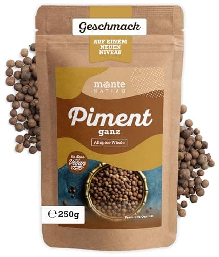 Pimienta de Jamaica Monte Nativo (250g) - Pimienta de Jamaica ideal para pan de jengibre - Allspice - Especias secadas cuidadosamente y aromáticas, ideales para cocinar y condimentar