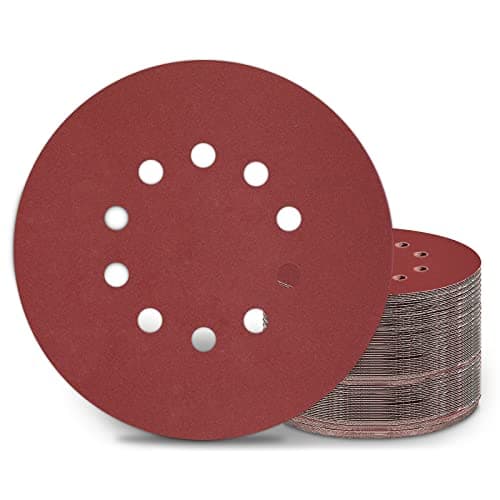 KONGMING 50 Piezas Disco Lija 225 mm Grano 320 10 Agujeros para Lijadora de Paredes Y Techos
