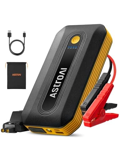 AstroAI B8 Arrancador de Batería de Coche, Paquete de Batería de Arranque de 12V (hasta 9.0L de Gasolina y 7.0L de Motor Diesel), Caja de Arranque Portátil con 3 Modos de Linterna y Cable de Puente