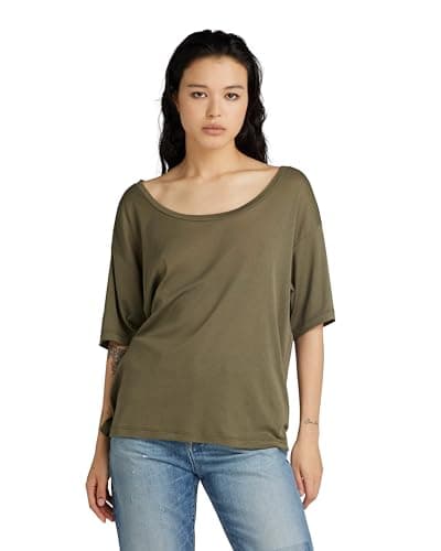 G-STAR Para Mujer Top Back Seam Loose, Verde (dk Shamrock D24519-D528-7159), XXS