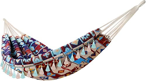 Hamaca al Aire Libre Cámping Hamacas de jardín Cama de Hamaca de algodón Hamacas (Estilo Nórdico, 200x150cm, 200kg)