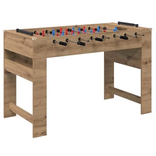 vidaXL Mesa de Futbolín Roble Artesanal 125 x 60,5 x 80 cm, Moderna, Mesa de futbolín, Juego de Interior, Equipo de Futbol de casa, Diversión competitiva