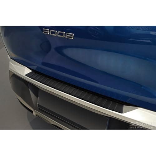 Avisa Protector del Parachoques Trasero Inoxidable Negro Mate Compatible con Peugeot 3008 III 2024- 'Ribs'
