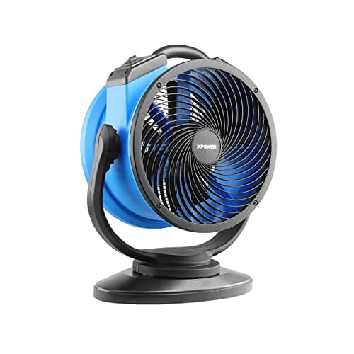 XPower Hochleistungs-Industrie-Hochgeschwindigkeits-Luftbeweger für den ganzen Raum, Luftzirkulator, Mehrzweck-Bodenventilator mit variabler Geschwindigkeit (Blau, FC-300S 1600CFM)