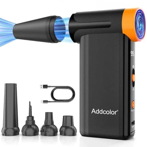 ADDCOLOR AD51 - Plumero de aire comprimido de 2000 mAh, con 8 velocidades ajustables, 106770 RPM con pantalla, sopladores portátiles de mano para teclado, computadora, coche, exterior, cama de aire