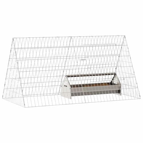 vidaXL Jaula para Pollos Plateado 110 x 55 x 55 cm Acero Galvanizado, Gallinero para jardín y terraza, Jaula de Acero Resistente, Refugio Exterior, Espacio Seguro para Aves