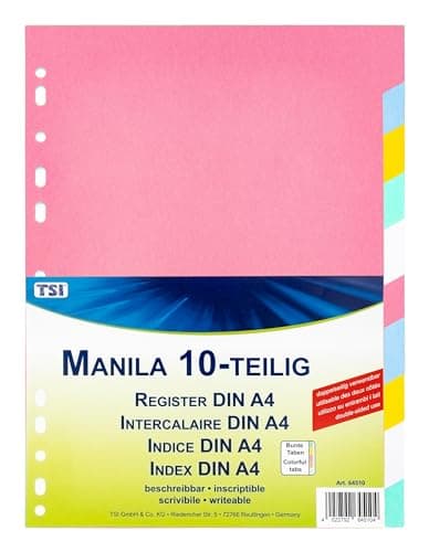 TSI 64510 Estable de Manila cartón registro (10 piezas, pestañas