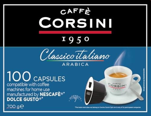 Caffè Corsini - Cápsulas de Café Compatibles con Nescafé Dolce Gusto Classico Italiano, Arabica Cremoso, 100 Cápsulas