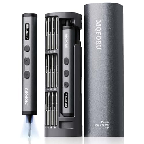 MQFORU Mini Destornillador Eléctrico, 78 en 1 Juego de Destornillador Precisión con 72 Puntas Magnéticas, 5 Ajustes de Torque, Pantalla LED, para Trabajo de Precisión Teléfono Reloj Cámara