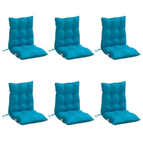 vidaXL Cojines para Silla con Respaldo Bajo 6 uds, Almohadillas para Sillón, Cojines de Asiento, Cojines para Jardín Patio, Tela Oxford Azul Claro
