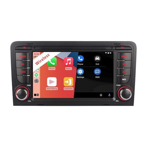 Radio para Audi A3 2003-2012/S3 2006-2012/RS3 2011-2012 con Wireless Carplay Android Auto Radio de Pantalla táctil con Bluetooth FM/RDS/SWC HiFi para Audi estéreo