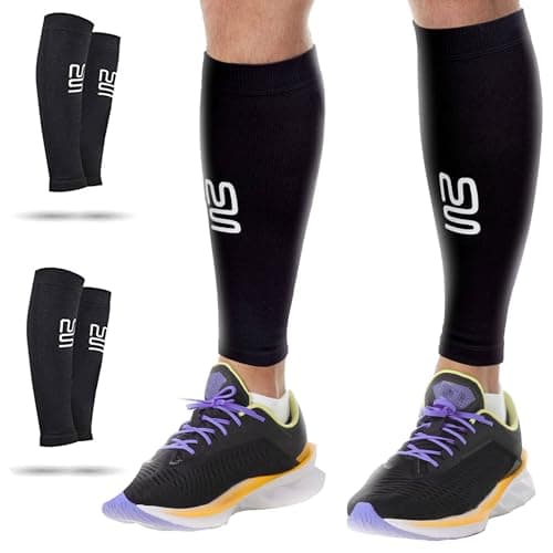 Modetro Sports Medias Compresivas - Manga de Compresión, Calcetines Unisex Compresivos para Dolor de gemelos, Calambres en la Pierna y Circulación, ideal para running
