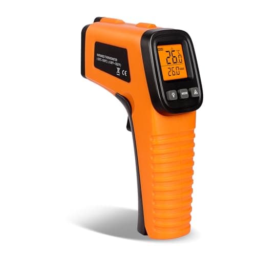 GLOSKIN Termometro Infrarrojos, Termometro Laser -50 ° C -550 ° C, Termómetro de Parámetro Ajustable de Pantalla LCD (No Adecuado para Personas), Termometro Laser Cocina,Para Cocinar/Horno de Pizza