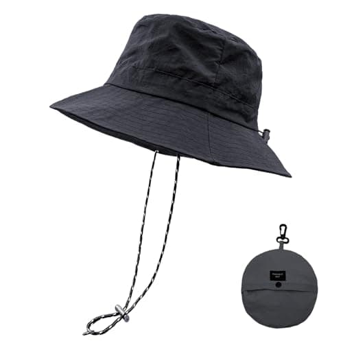 lifwimner Plegable Sombrero de Pescador Mujer Hombre Impermeable Sombrero de Sol Verano Playa Gorra Unisex (Gris)