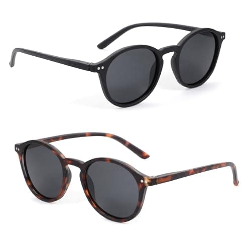 ZENOTTIC 2 Pares Gafas De Sol Polarizadas para Mujer Hombre Retro Redondas Cuadradas Protección UV400 Unisex Gafas de Sol