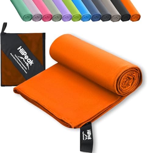 HiiPeak Toallas Microfibra Gimnasio Grandes, Toalla Gimnasio Compactas y de Alta Absorción | Toalla Gym Hombre, Ideal para Gimnasio, Viajes y Piscina | Mantenimiento Fácil (Naranja, XS - 50cm x 30cm)