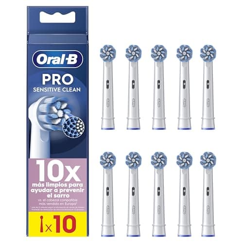 Oral-B Pro Sensitive Clean Cabezales De Recambio ORIGINALES para Cepillo Eléctrico Oral B Pro, 8 Recambios Blancos Con Filamentos Ultrasuaves En Forma De X Para Una Limpieza Suave Y Profunda