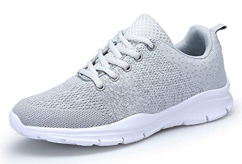 DAFENP Zapatillas Running Hombre Mujer Ligero Zapatillas Correr Deportes Gym Zapatos Calzado Ligero Sneaker MSXZ747-M-gray1-EU36
