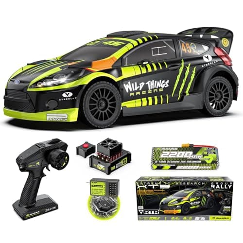 CROBOLL RLAARLO 1/10 Brushless RC Coche para adultos con Gyro, Max 80 km/h Rally Coche de Rally Rápido, 2.4GHz All Terrain RC Drift coche a distancia