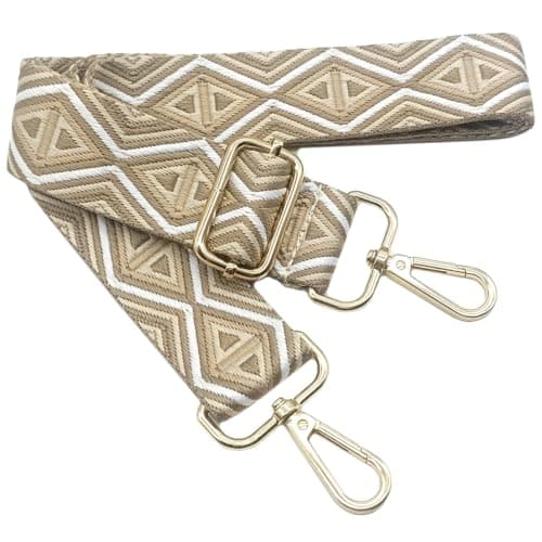 Correa de Hombro Ajustable para Mujer Beige Caqui, 80-130cm Correa de Reemplazo Bolso Colorida para Mujer con Hebilla de Oro Correa Ancha para Bolso para Piel, Monedero, Cruzados, 3.8cm, 1214